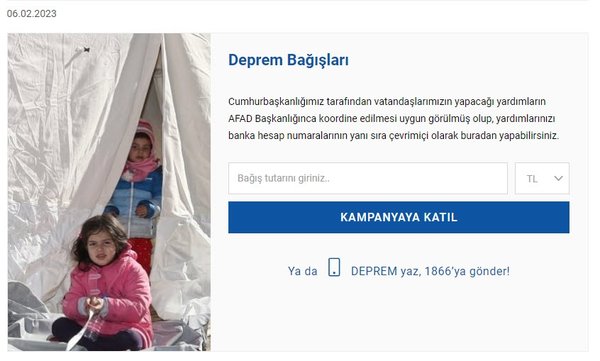 Deprem Bağış Hesapları